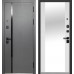 Дверь металлическая Бизнес-Класса Горизонталь Сатин графит / Эмалит белый Зеркало