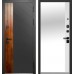 Дверь металлическая Бизнес-Класса Диагональ Антрацит софт-Грецкий орех / Эмалит белый Зеркало
