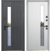 Дверь металлическая Бизнес-Класса Termo Рейка Муар 7024 / Эмалит белый Стеклопакет