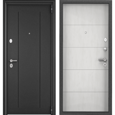 Дверь металлическая Дельта - 100, RGSO Темно-серый букле графит / D28 Бетон известковый