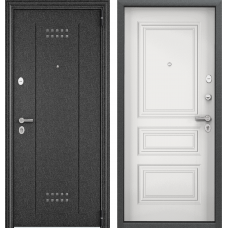 Дверь металлическая Дельта - 100, DL-2 Черный шелк / D25 КТ Белый