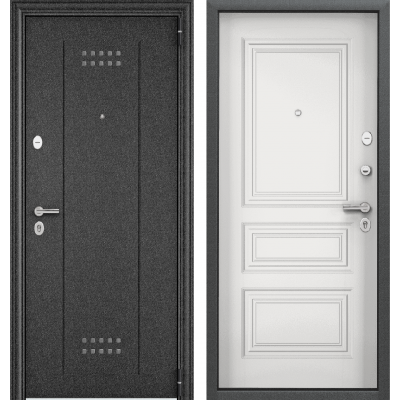 Дверь металлическая Дельта - 100, DL-2 Черный шелк / D25 КТ Белый