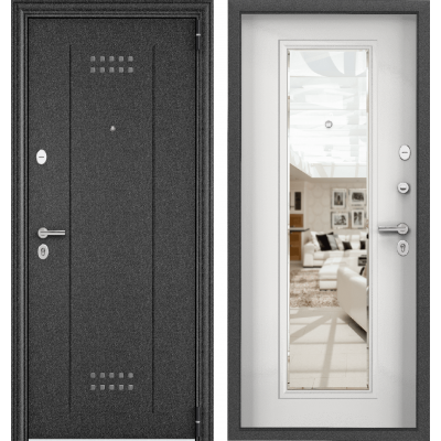 Дверь металлическая Дельта ПРО МР, DL-2 Черный шелк / CK6-CM Бьянко