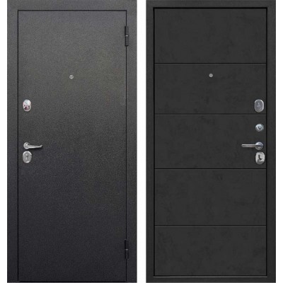 Дверь металлическая 7,5 см Гарда Букле черный / Бетон графит