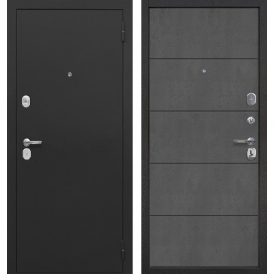 Дверь металлическая 7,5 см Гарда Букле черный / Бетон графит