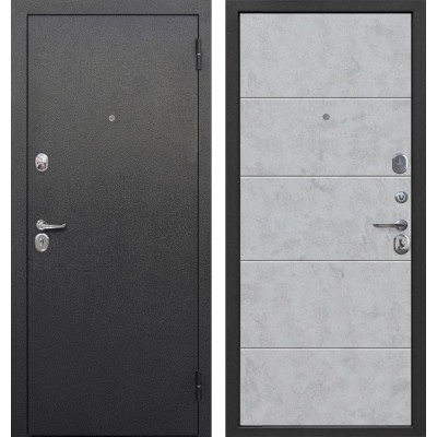 Дверь металлическая 7,5 см Гарда Букле черный / Бетон снежный