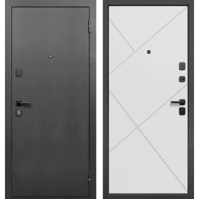 Дверь металлическая 7 см ПРОсемь Антик серебро / Эмалит белый