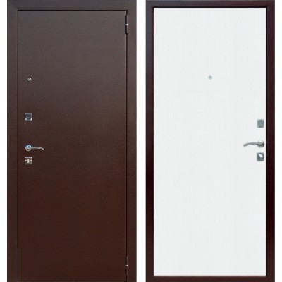 Дверь металлическая Dominanta Антик медь / Беленый дуб