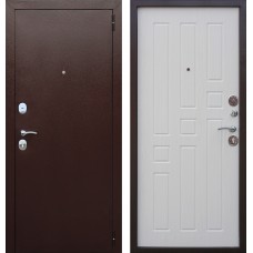 Дверь металлическая Гарда 8 мм Антик медь / Белый ясень