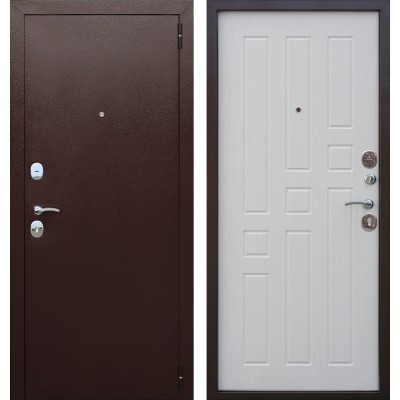 Дверь металлическая Гарда 8 мм Антик медь / Белый ясень