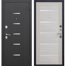 Дверь металлическая 7,5 см Гарда Чёрный муар / Лиственница беж Царга