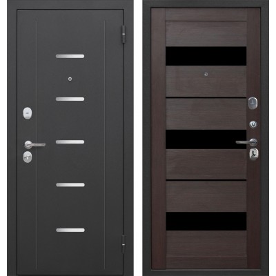 Дверь металлическая 7,5 см Гарда Чёрный муар / Темный кипарис Царга