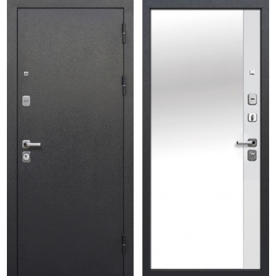 Дверь металлическая 9 см Антик серебро / Эмалит белый Зеркало NEW