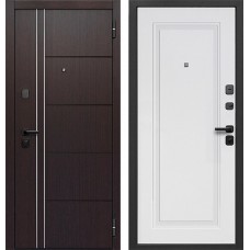 Дверь металлическая 7,5 см Вертикаль Венге классик / Эмалит белый