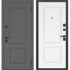 Дверь металлическая 7,5 см ПОРТУ Эмаль серая / Эмаль белая