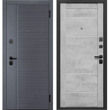 Дверь металлическая 7,5 см Бостон Сатин графит / Бетон снежный Царга