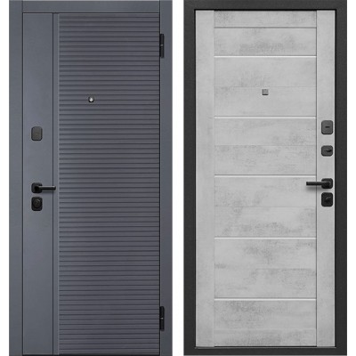 Дверь металлическая 7,5 см Бостон Сатин графит / Бетон снежный Царга