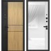 Дверь металлическая 9,0 см Умный ДОМ-2 Сатин черный - Дуб мадейра янтарь / Лайт грей, Лакобель белое