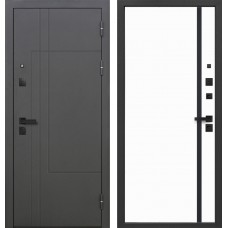 Дверь металлическая 9,0 см SMART-4 Муар RAL 7024 / Эмалит белый, Лакобель черное