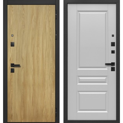 Дверь металлическая 9,0 см Умный ДОМ-5 Дуб мадейра янтарь / Лайт грей