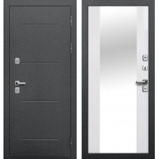 Дверь металлическая 11 см ISOTERMA Антик серебро / Эмалит белый Зеркало с Терморазрывом