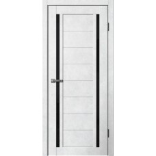 Дверное полотно La Stella 203 Бетон светлый Lacobel чёрное