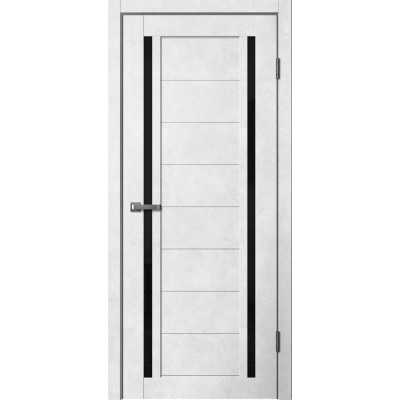 Дверное полотно La Stella 203 Бетон светлый Lacobel чёрное