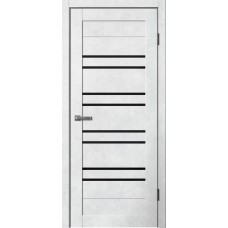 Дверное полотно La Stella 282 Бетон светлый Lacobel чёрное