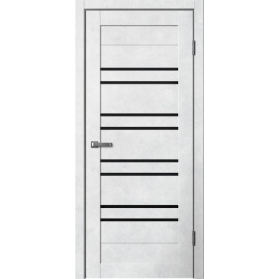 Дверное полотно La Stella 282 Бетон светлый Lacobel чёрное