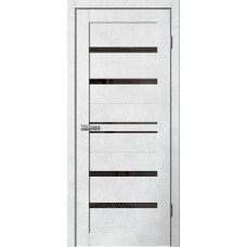 Дверное полотно La Stella 293 B1 Бетон светлый Lacobel чёрное