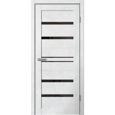 Дверное полотно La Stella 293 B1 Бетон светлый Lacobel чёрное