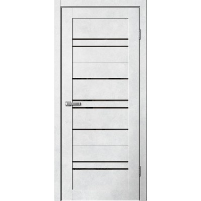 Дверное полотно La Stella 294 B2 Бетон светлый Lacobel чёрное