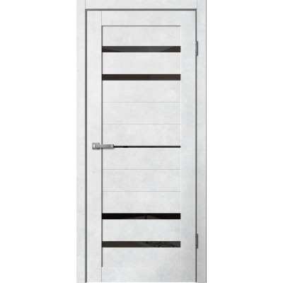 Дверное полотно La Stella 295 B3 Бетон светлый Lacobel чёрное