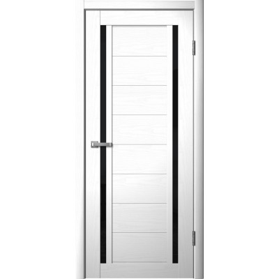 Дверное полотно La Stella 203 Ясень белый Lacobel чёрное