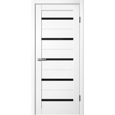 Дверное полотно La Stella 206 Эмалит белый Lacobel чёрное