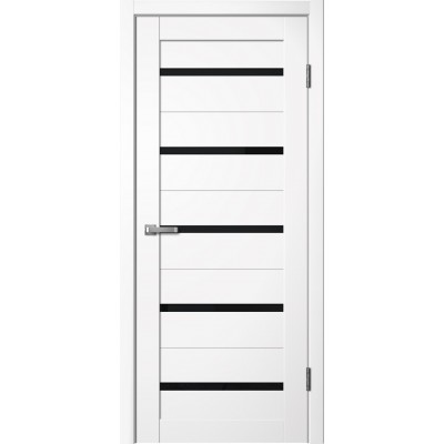 Дверное полотно La Stella 206 Эмалит белый Lacobel чёрное