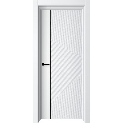 Дверное полотно Cosmo 6 Эмалит белый Глухое Кромка черная