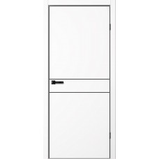 Дверное полотно Matrix 52 Эмалит белый Глухое Кромка AL черная