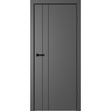 Дверное полотно Neo 02 Эмалит графит Глухое Кромка AL черная