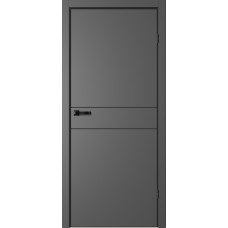 Дверное полотно Neo 03 Эмалит графит Глухое Кромка AL черная