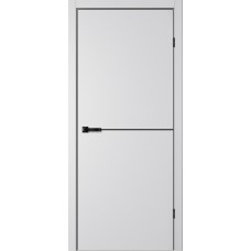Дверное полотно Fusion 32 Эмалит серебристый Глухое Кромка ABS черная