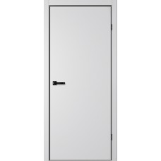 Дверное полотно Matrix 50 Эмалит серебристый Глухое Кромка AL черная