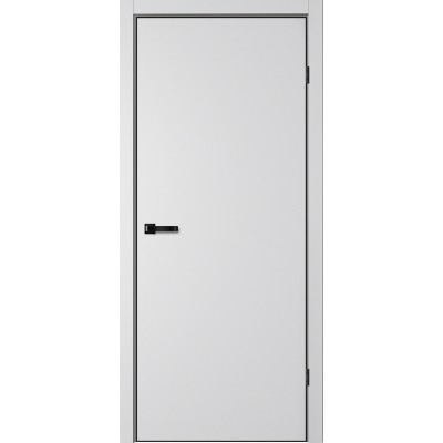 Дверное полотно Matrix 50 Эмалит серебристый Глухое Кромка AL черная